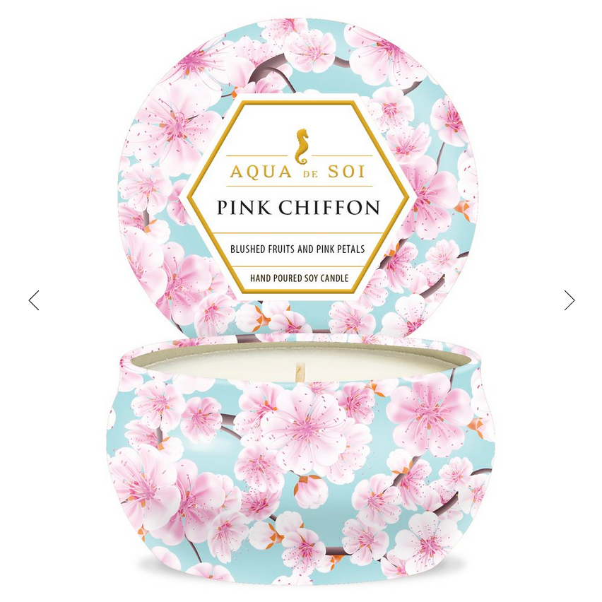 Aqua de SOi 9oz Pink Chiffon Travel Tin Candle