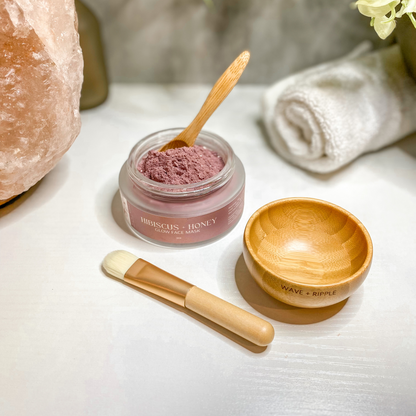 Hibiscus + Honey Glow Face Mask & Bamboo Bowl Set