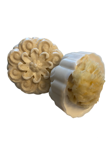 Oatmeal + Calendula Soap w/ Embedded Natural Sea Sponge