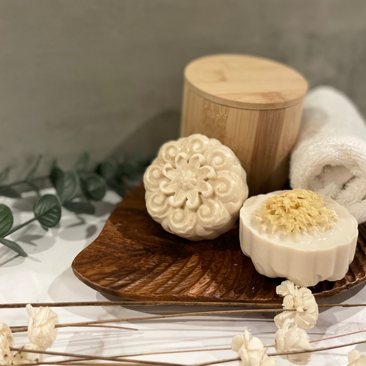 Oatmeal + Calendula Soap w/ Embedded Natural Sea Sponge